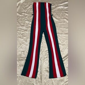 Stylish Striped Bodysuit- Red, White, Green